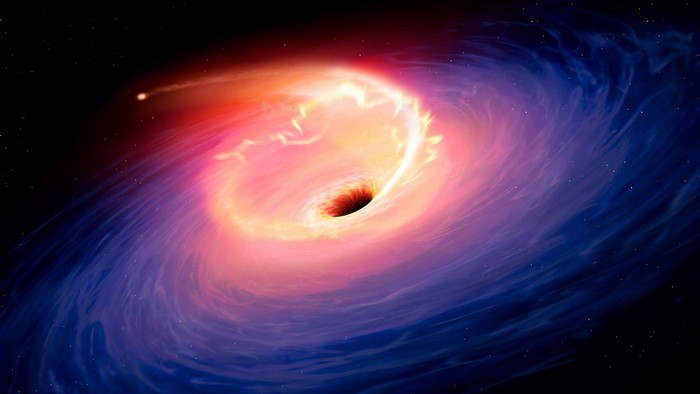 Black hole with accretion disk and star