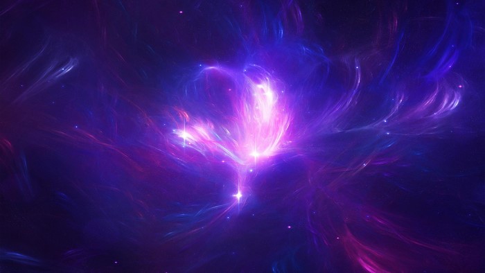 Digital art of a colorful nebula in space