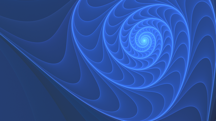Blue fractal spiral abstract background