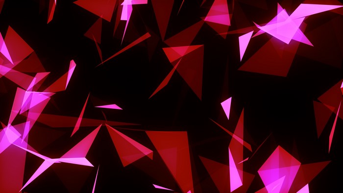 Abstract glowing red and purple geometric shapes