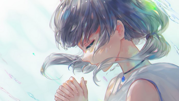 4K Hina Amano from Tenki no Ko praying