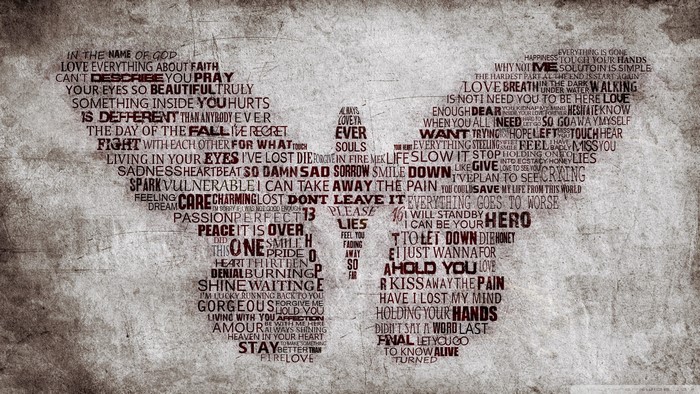 Butterfly made of text quotes