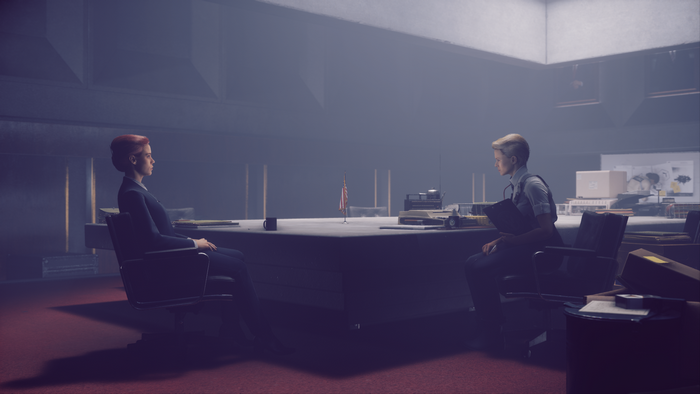 Jesse Faden and Director Trench from Control
