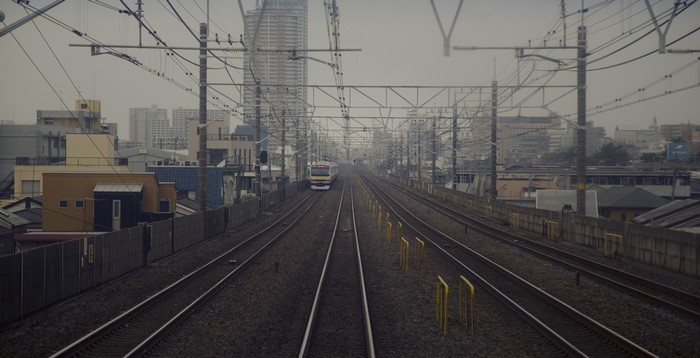 Train tracks in Tokyo, Japan