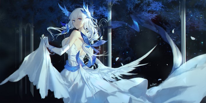 Illustrious from Azur Lane in a white dress