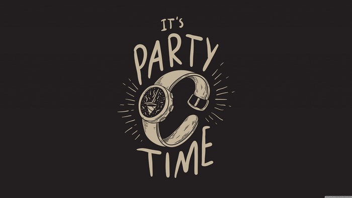 It's Party Time Typography with Wristwatch