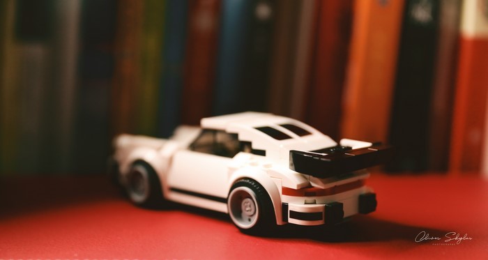 White LEGO Porsche 911 toy car