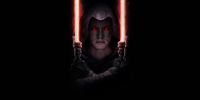 Dark Rey with dual red lightsabers from Star Wars