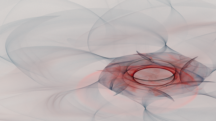 Abstract fractal with red and blue swirls