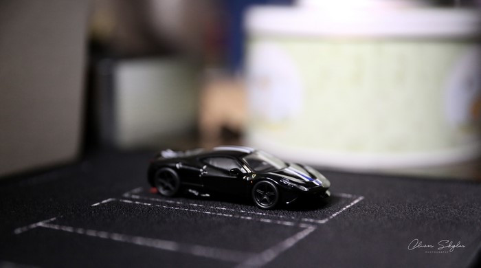 Black Ferrari 458 GT2 toy car