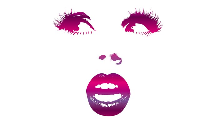 Vector illustration of a woman's face with open mouth