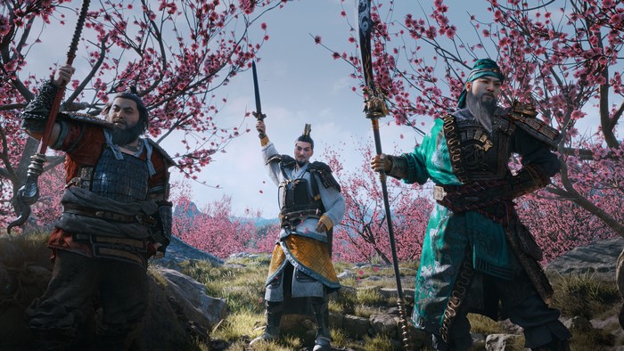Total War Three Kingdoms: Three Warriors with Spears and Swords