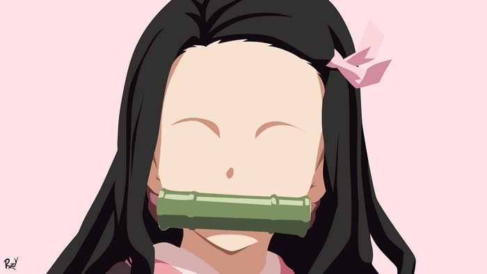 Kamado Nezuko from Kimetsu no Yaiba, Minimalist Art