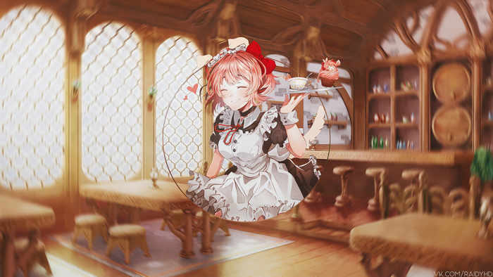 4K picture-in-picture of Sayori from Doki Doki Literature Club