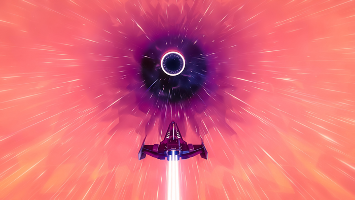 No Mans Sky 4K Ship Entering Wormhole