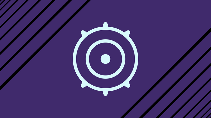 Abstract artwork with purple background and geometric circle