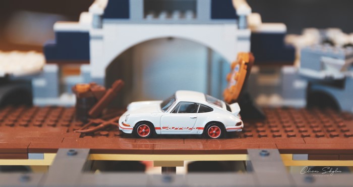 White Porsche 911 Carrera LEGO toy car