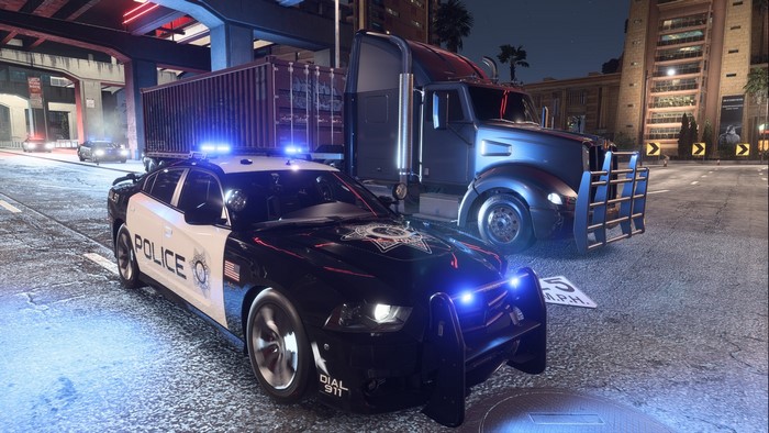 Police cars and truck in Need for Speed: Payback