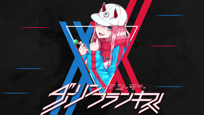 Zero Two from Darling in the FranXX with lollipop