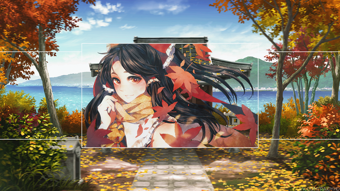 4K Hakurei Reimu from Touhou in autumn
