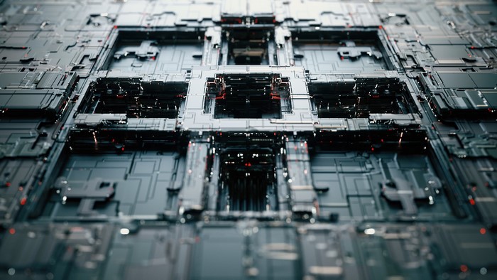 3D abstract render of a futuristic circuit board
