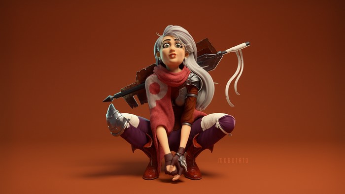 Fantasy character with a large weapon