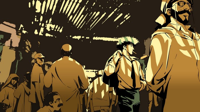 Spike Spiegel from Cowboy Bebop smoking