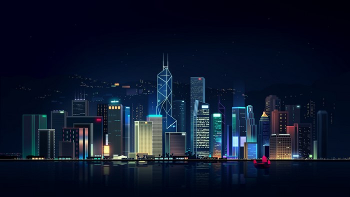 4K Hong Kong Skyline at Night