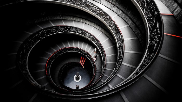 Spiral staircase in Vatican City, Rome, Italy