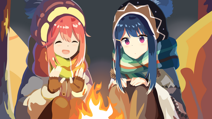 Nadeshiko Kagamihara and Rin Shima from Yuru Camp