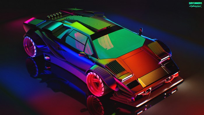 Cyberpunk Lamborghini Countach Render
