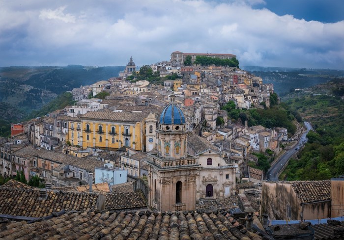 Ragusa, Sicily, Italy: Panoramic View of Baroque Townscape