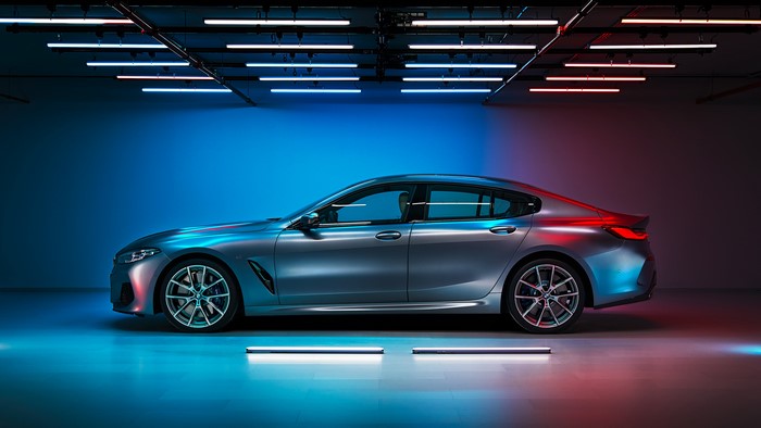 4K BMW 8 Series Gran Coupe side view