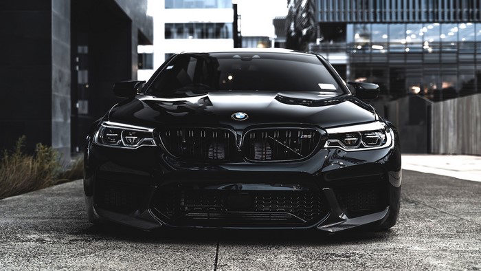 Black BMW M5 F90 Frontal View