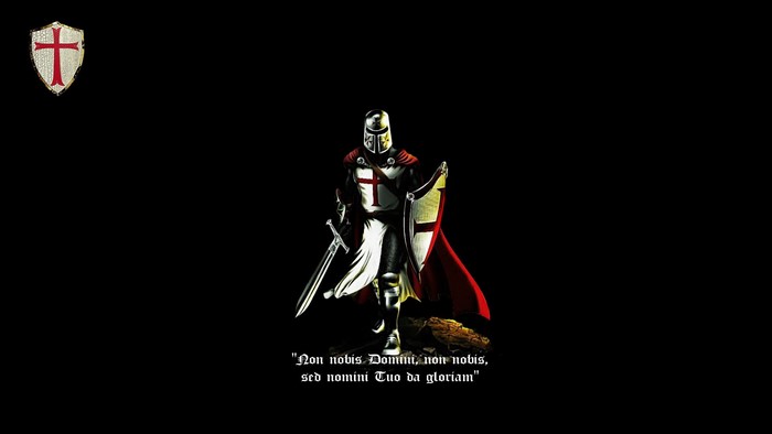 Knight with Templar cross and sword