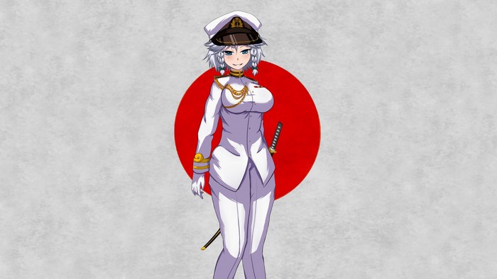Izayoi Sakuya from Touhou in a white uniform