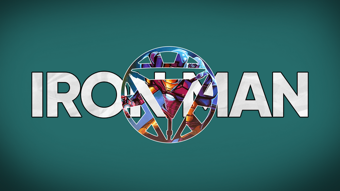 Iron Man logo with character art