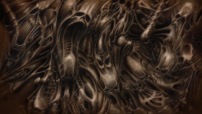 Abstract biomechanical horror art