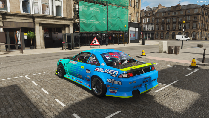 Nissan 240SX drift car with Falken livery in Forza Horizon 4