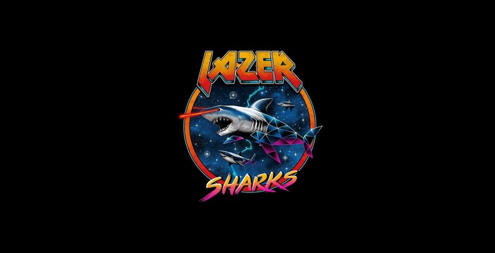Lazer Sharks Synthwave Artwork