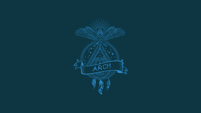 Arch Linux logo with eagle and feathers