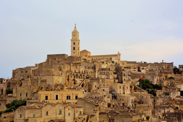 4K Matera Basilicata Italy cityscape