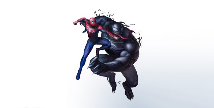 Spider-Man fighting Venom