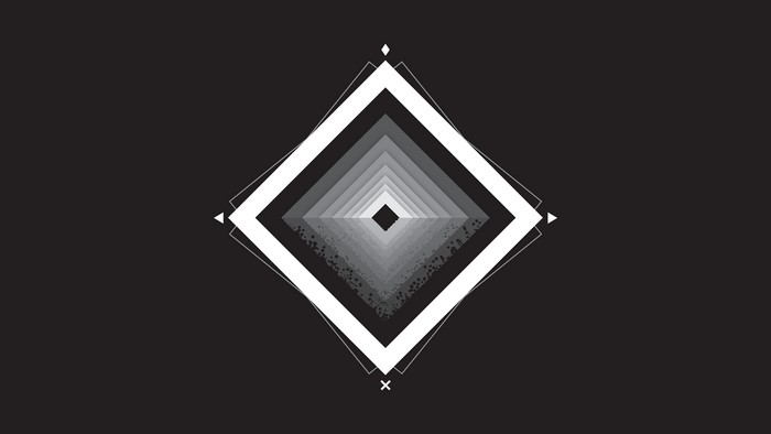 Geometric portal with gradient squares