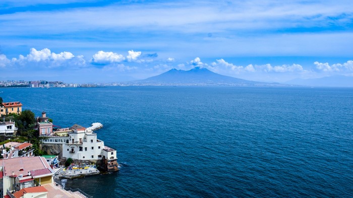 Mount Vesuvius and the coast of Naples, Italy