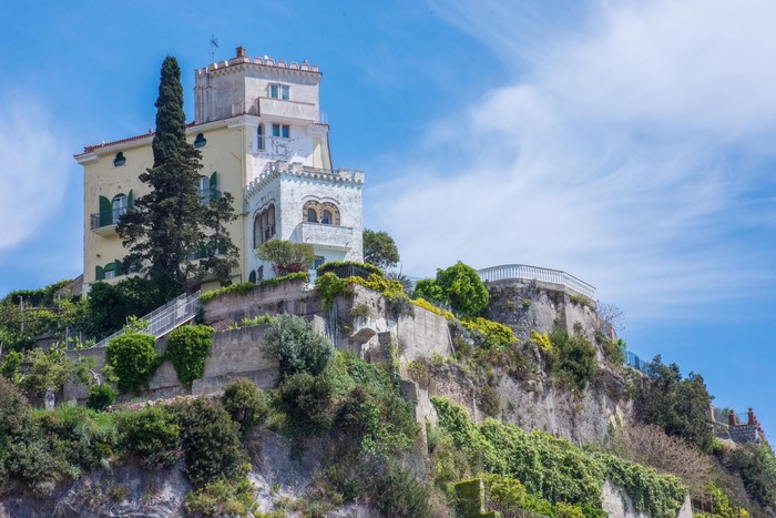 Villa on a cliff in Amalfi, Campania, Italy
