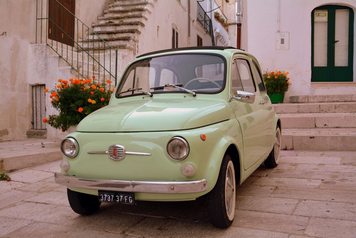Vintage Fiat 500 in Puglia, Italy