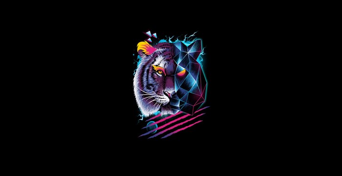 4K Minimalist Tiger Artwork