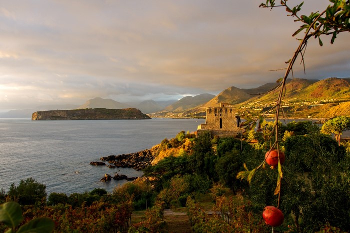 Landscape Italy Calabria Castle Pomegranate Mediterranean HD 