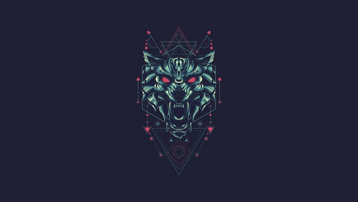 Geometric Wolf Head Fantasy Art